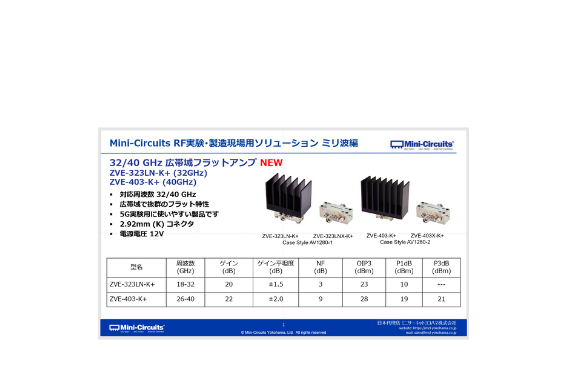 RF実験･製造現場用ソリューション ミリ波編